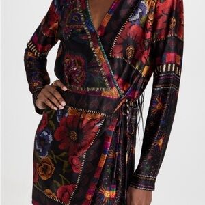 NWT Farm Rio Mixed Scarves Black Mini Wrap Size Small